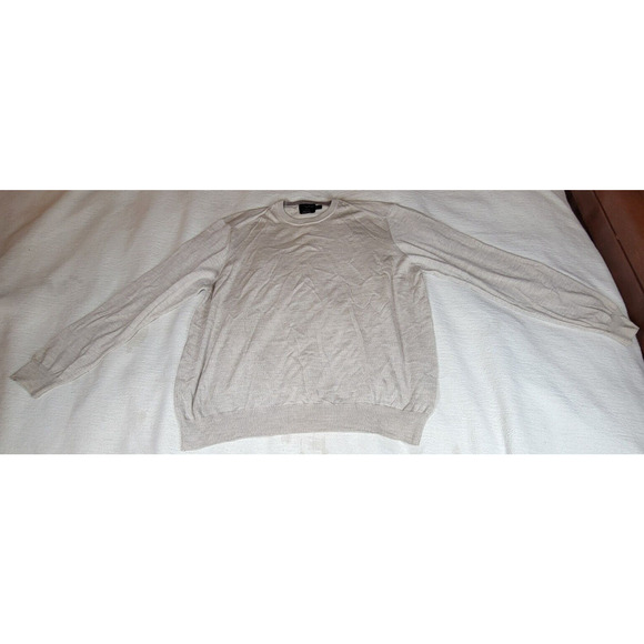 Black 1826 Brown Sweater Mens Beige Size XXL 100% Merino Wool Made Italy Winter - Picture 1 of 16